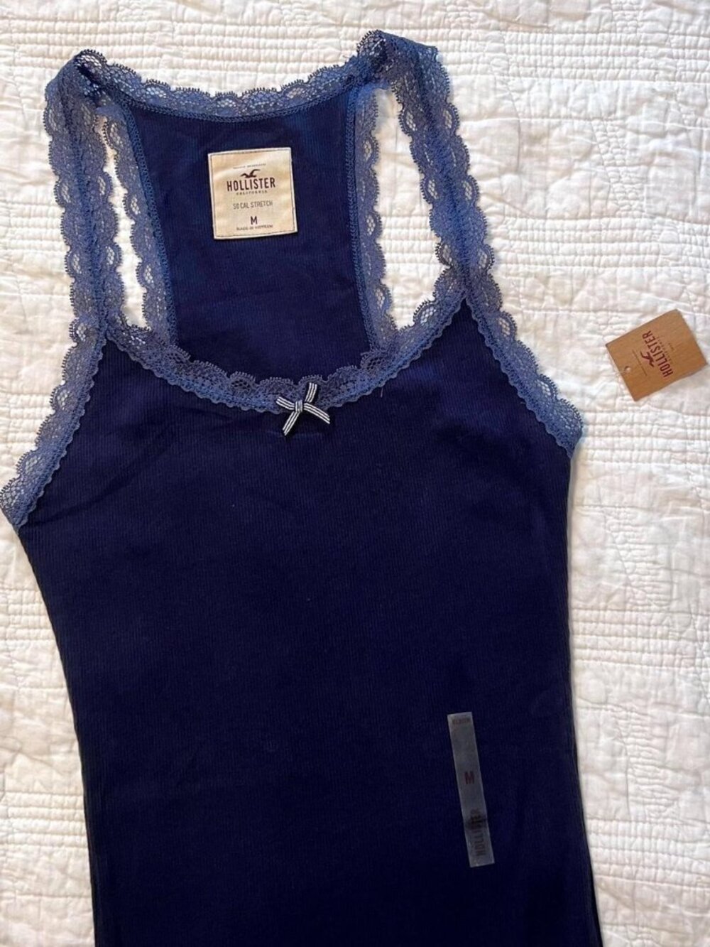 Vintage Y2K Hollister Navy Blue Lace Cami NWT